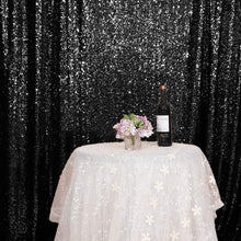 Load image into Gallery viewer, Black Sequin Backdrop Curtains