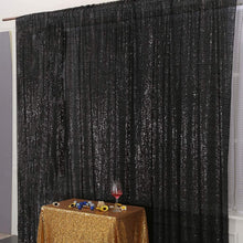 Load image into Gallery viewer, Black Sequin Backdrop Curtains